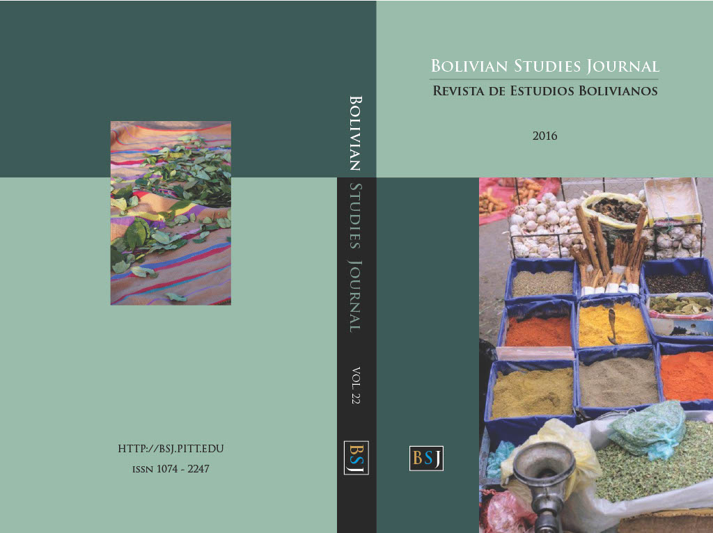 					View Bolivian Studies Journal Vol. 22, 2016
				